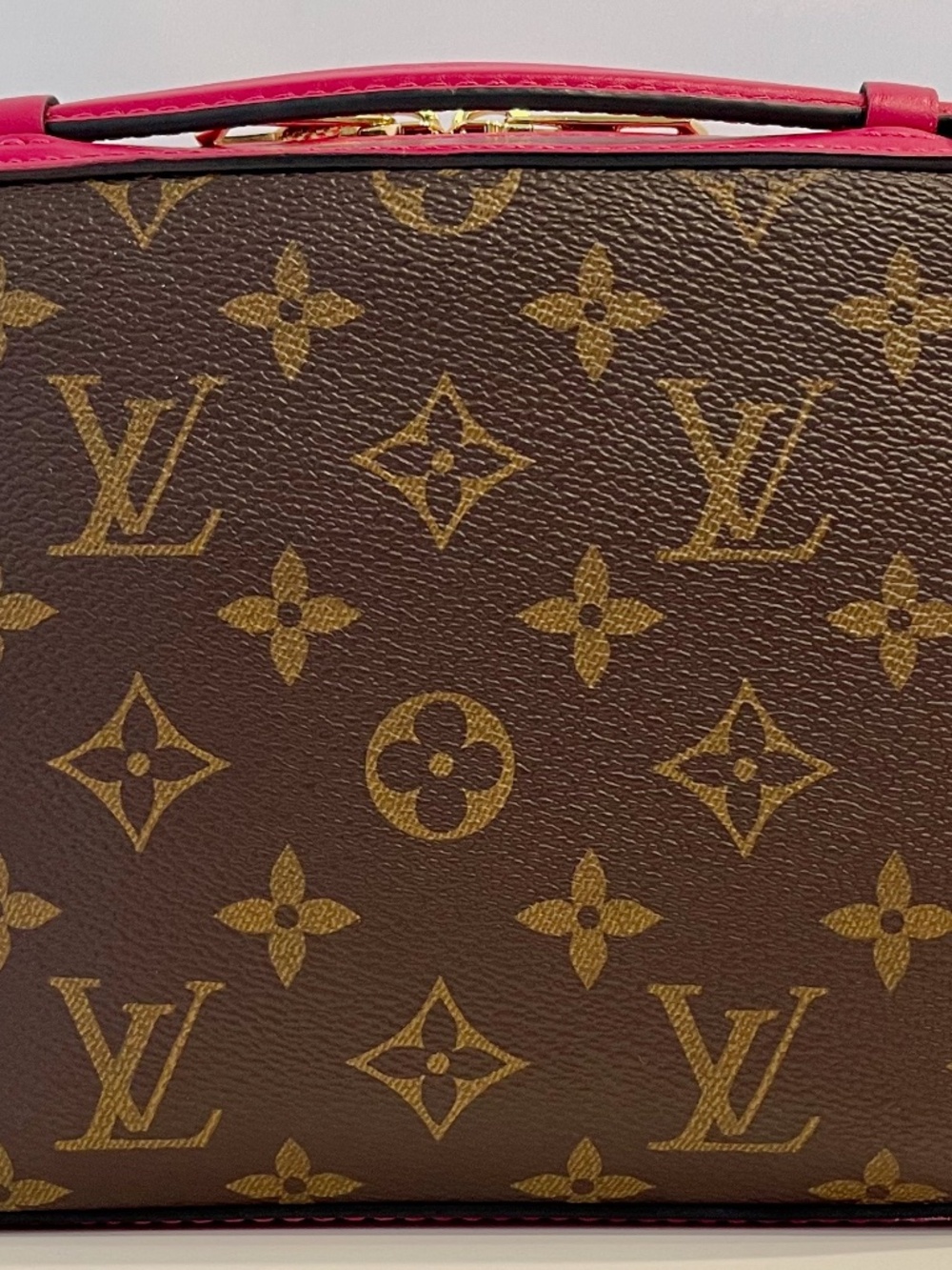 GREAT! LOUIS VUITTON MONOGRAM SAINTONGE Hot Pink FUCHSIA Crossbody Shoulder Bag - Picture 4 of 11